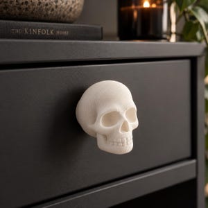Ladeknop met doodskopmotief, 3D-geprinte kastknop met doodskop, gotische ladeknop, meubelknop met skeletmotief, Halloween woondecoratie