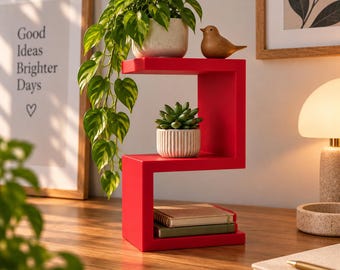 Funky Desk Organizer, Colorful Desktop Shelf, Modern 3D Printed Desk Decor
