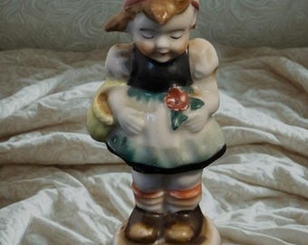 Vintage Made in Occupied Japan Dutch Girl Figurine Ceramic Hand Painted 4 Inch