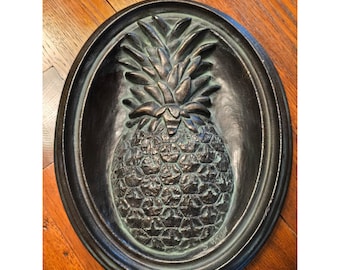 Vintage SIGNIERTE Scott Penegar angehoben Dimensional Ananas Schwere Wandtafel