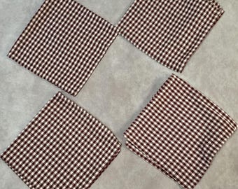 Rot Weiß Gingham Stoff Servietten Picknick Sommer 18 x 18 cm Platz aus Baumwolle 4