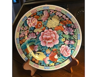 Vintage Mille Fleur ORIENTAL Plate China Gold Gilding Hand Painted Porcelain