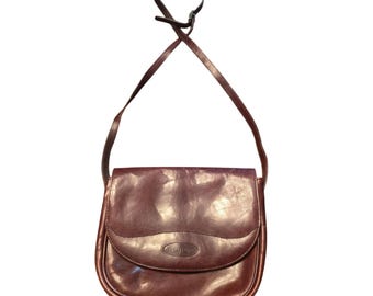 Rare Vintage Australian OROTON Rich Brown Leather Crossbody Shoulder bag Unisex