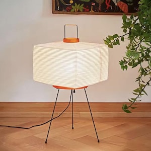 Japanese Akari-Inspired Wabi Sabi Lamp – Sculptural Rice Paper Light for Minimalist Interiors image 1