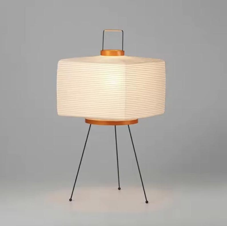 Japanese Akari-Inspired Wabi Sabi Lamp – Sculptural Rice Paper Light for Minimalist Interiors image 4