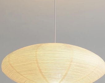 Japanese Rice Paper Pendant Light – Sculptural Chic Minimalist Ceiling Light