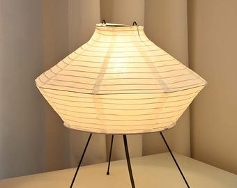 Akari Inspired Wabi Sabi Abstract Japanese Rice Paper Table Floor Lamp