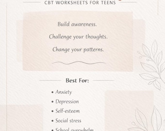 Arkusze ćwiczeń CBT dla nastolatków: wydanie dla klienta i terapeuty
