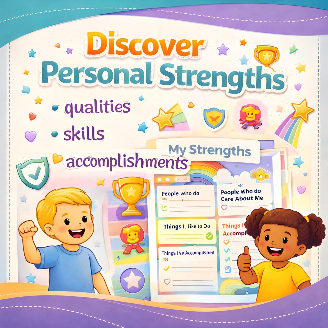 Strength Eyfs My Strengths Worksheet for Kids, Confidence Building, Emotional ...