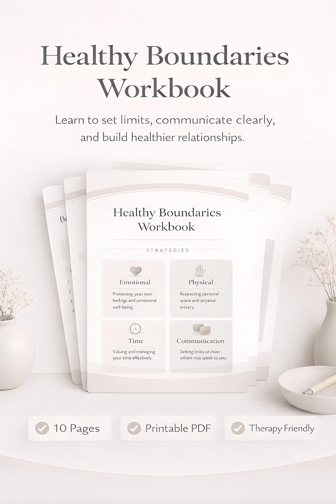 Boundary Setting Workbook, Healthy Boundaries Worksheets, Therapy ...