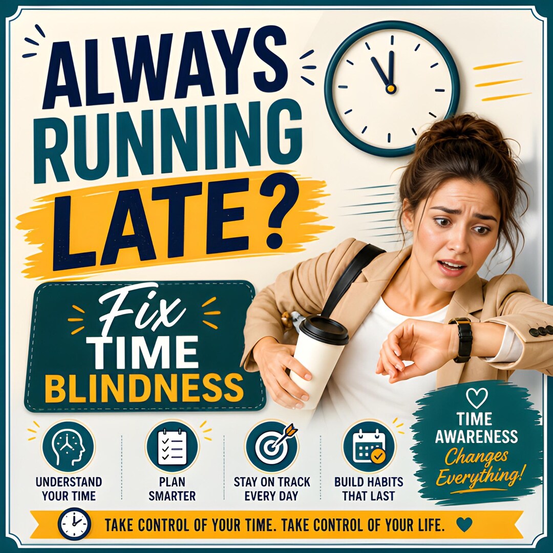 ADHD Time Blindness Workbook Awareness Planning Executive Function ...