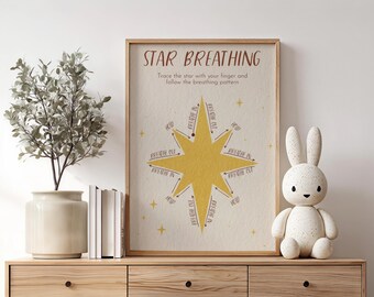 Star Breathing-poster voor kinderen | Mindfulness Calm Down Corner-tool (digitale download)