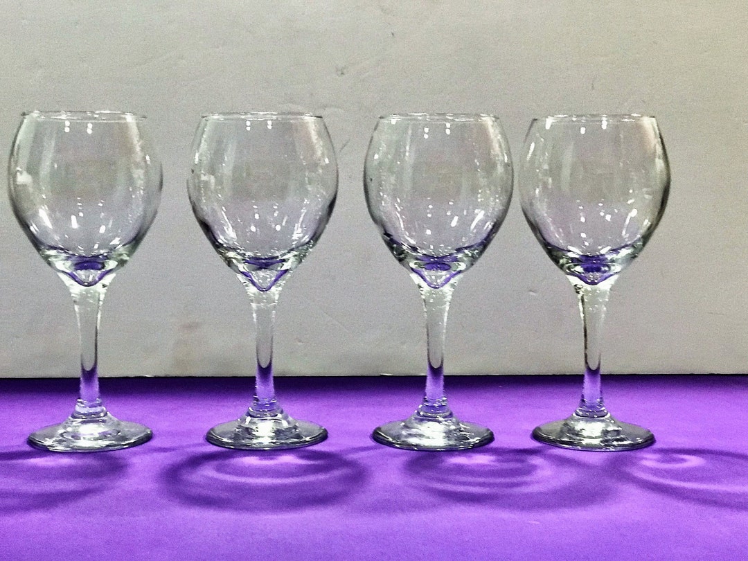 Vintage Crystal Clear Wine Glasses Sleek Design Vintage Etsy