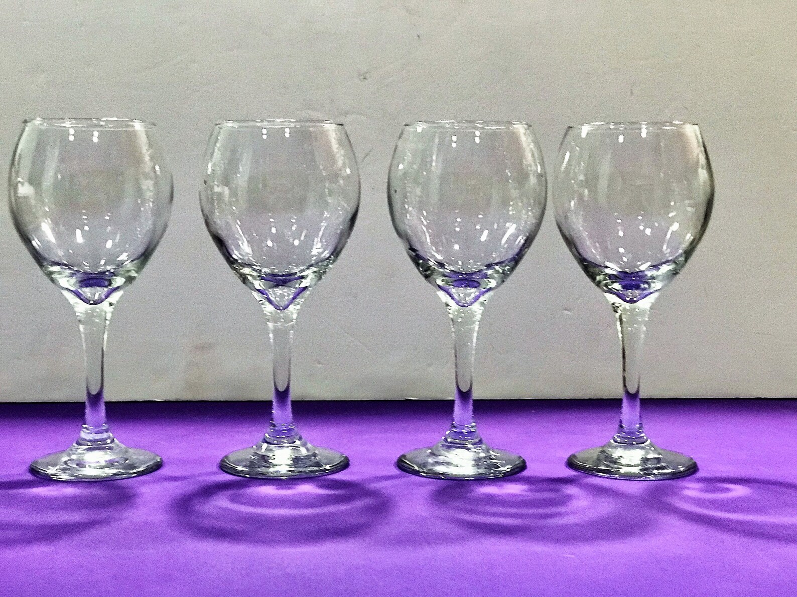 Vintage Crystal Clear Wine Glasses Sleek Design Vintage Barware Set of