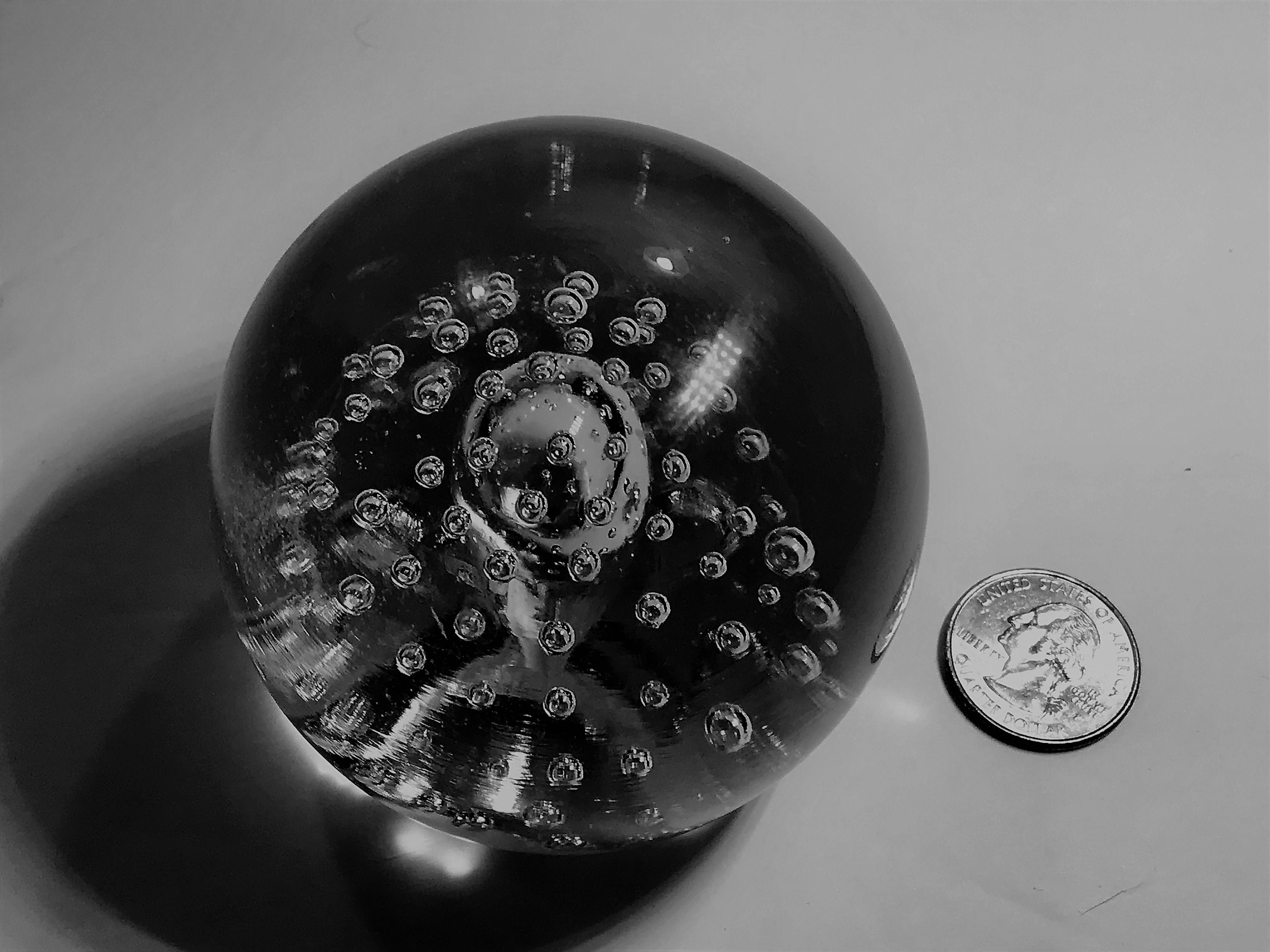 Glass Paperweight Vintage Blown Glass Bubble Glass Paperweight Etsy