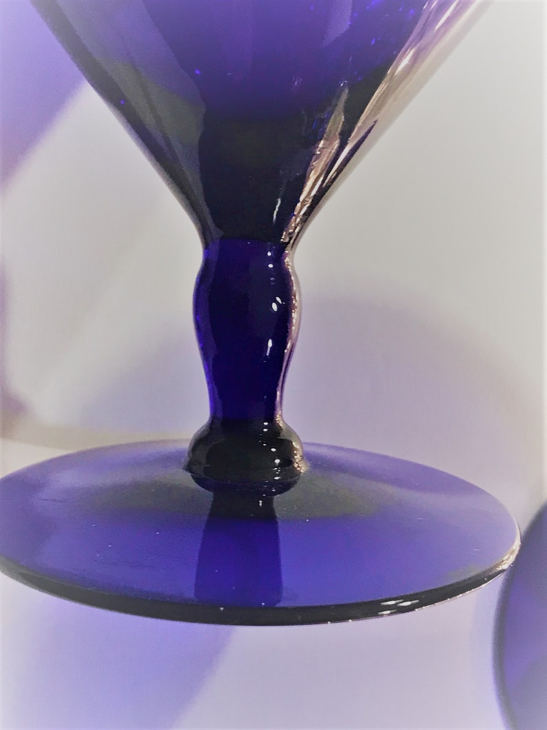 Champagne Glasses Cobalt Blue Champagne Coupes Vintage Barware Blue