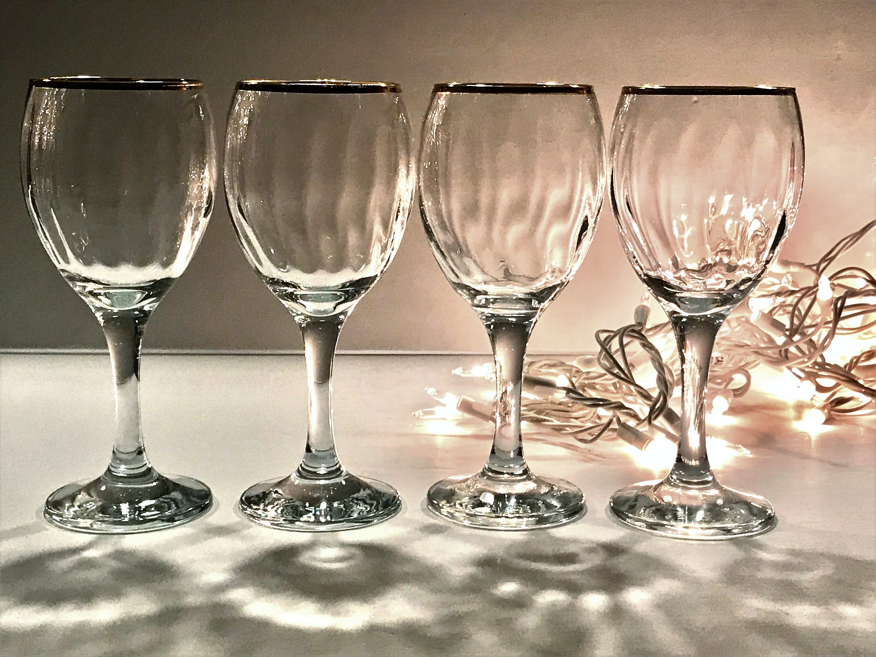 Vintage Rhinestone Gold Wine Glasses, Set of 8, Unique Wine Glasses, Small  Port Wine, Dessert Wine Glasses, Christmas glasses