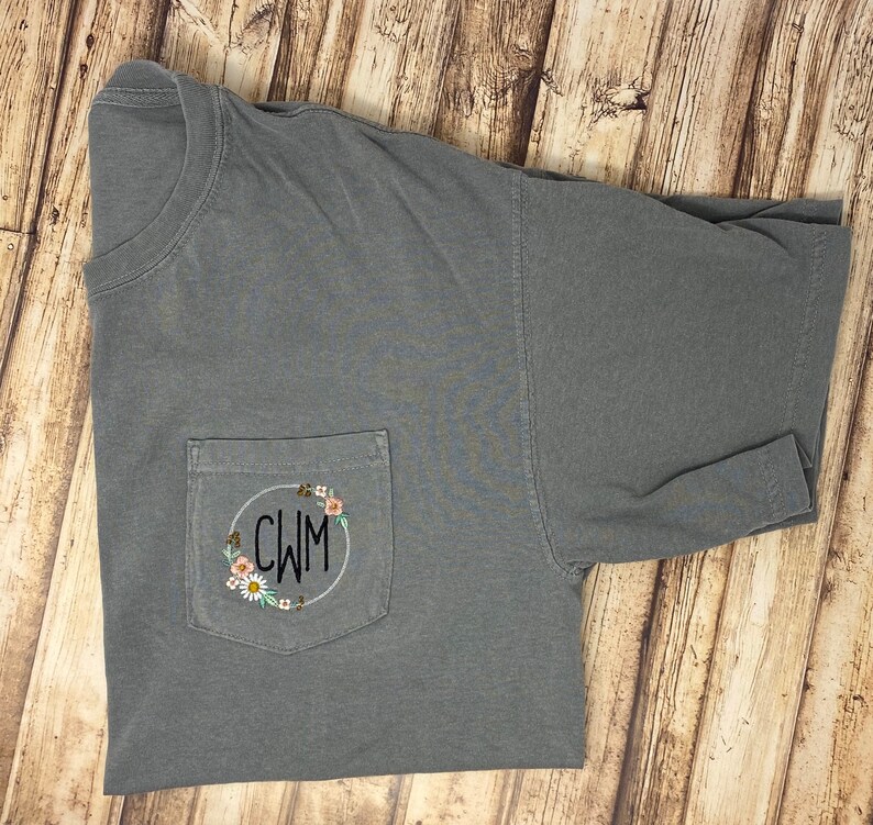 Comfort Colors Shirt Circle Boho Flower Monogram