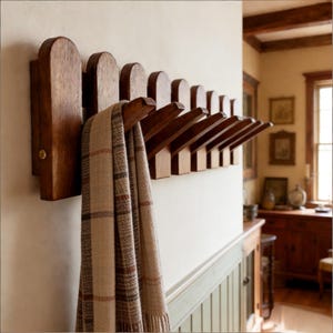 Porte-clés rond en bois de noyer massif, porte-manteau pliant pour piano, organisateur d'entrée de ferme, tenture murale pour manteaux, crochets muraux pour sacs à chapeaux