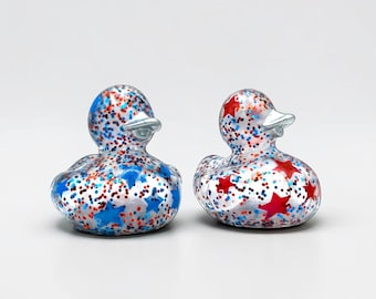 Bunt und glitzernd Gummi Enten USA Stern