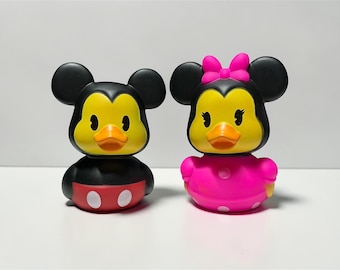 Ensemble de canards en caoutchouc Mickey et Minnie, jouet de collection Disney, décoration de bureau