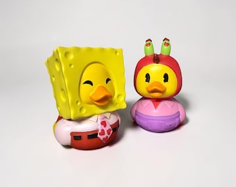 Bob l'éponge Mr Krabs, canards en caoutchouc, ensemble de jouets à collectionner avec personnage de dessin animé