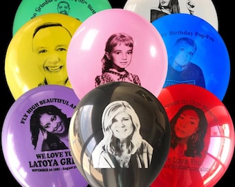 Custom Photo Balloons - Printed in USA | 12" 3.2g Helium Quality Latex Balloons