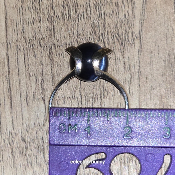 Interchangeable Cat Eye Stone Ring Set Silver Ton… - image 3