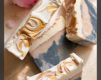Moroccan Indigo Nila Peach Clay Shea Butter Soap Bar, Gentle Sensitive Skin Cleanser