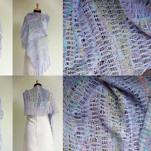Lavender handwoven summer scarf image 2