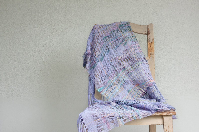 Lavender handwoven summer scarf image 1