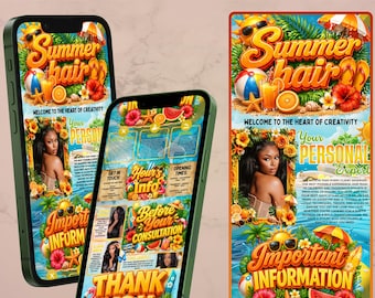 Summer Acuity Scheduling Template for Hair Stylists, Canva Booking Website, Lash Tech Branding Kit, DIY ,Text, Canva Editable