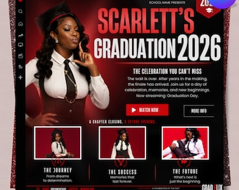 Graduate Flyer, Graduation Party Flyer, Graduation Invitation, College Decision, Class of 2026 Flyer, Senior Grad Announce, Canva Editable