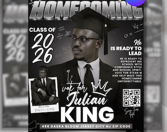 Vote Homecoming King Flyer, Homecoming Flyer, They Not Like Us, Class Campaign Flyer, Election Flyer Prom King Flyer Canva Editable Template