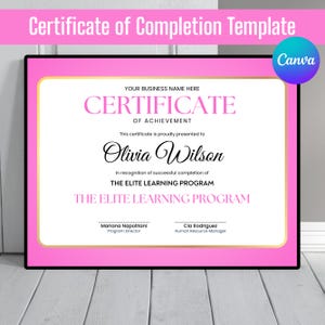 Certificate of Completion Template: Lash, Nail, Makeup Class (Digital Download)