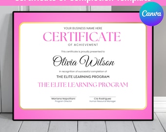 Certificate of Completion Template: Lash, Nail, Makeup Class (Digital Download)