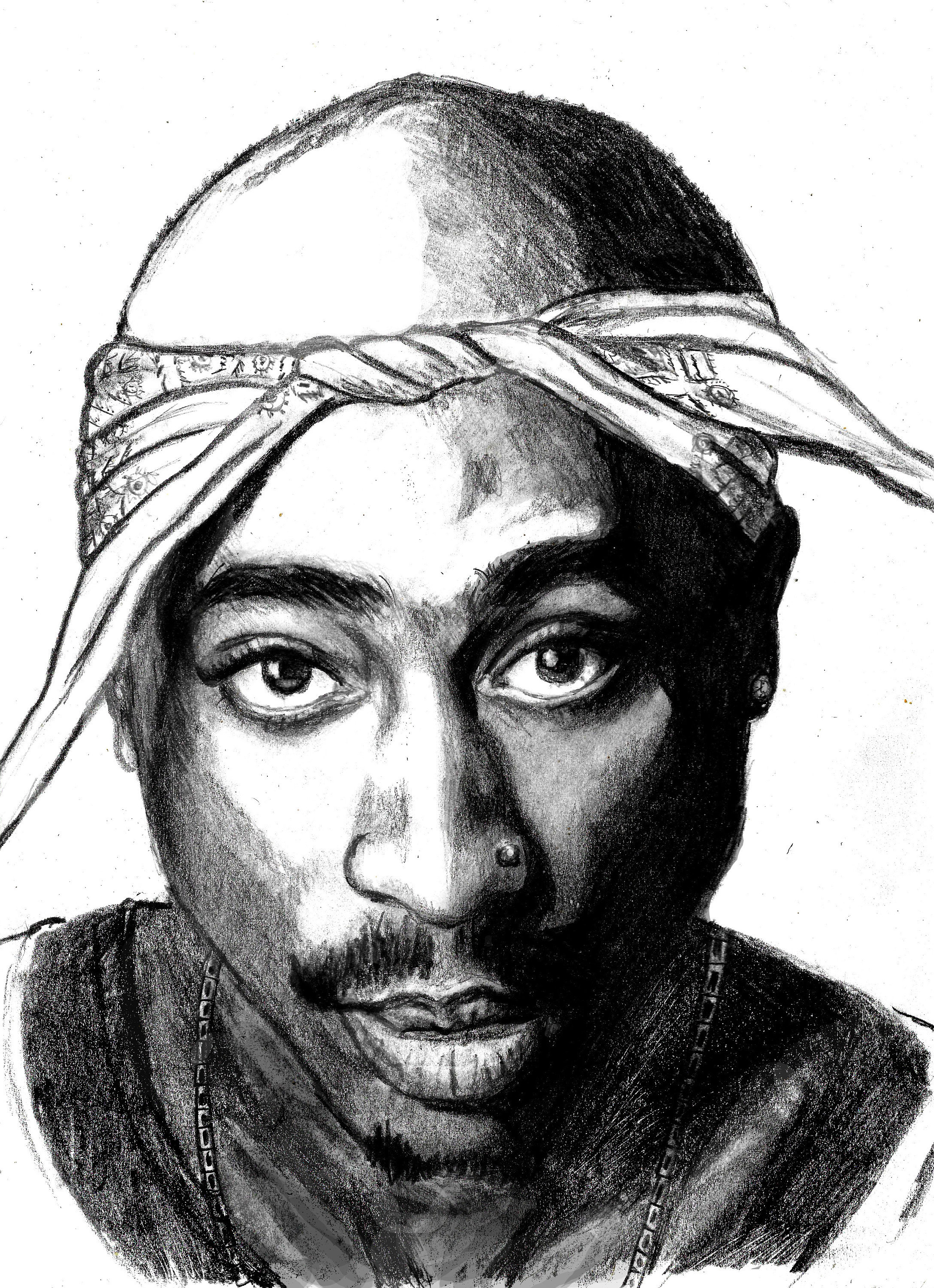 Tupac Shakur Print From Original Pencil Drawing 2pac Etsy Canada