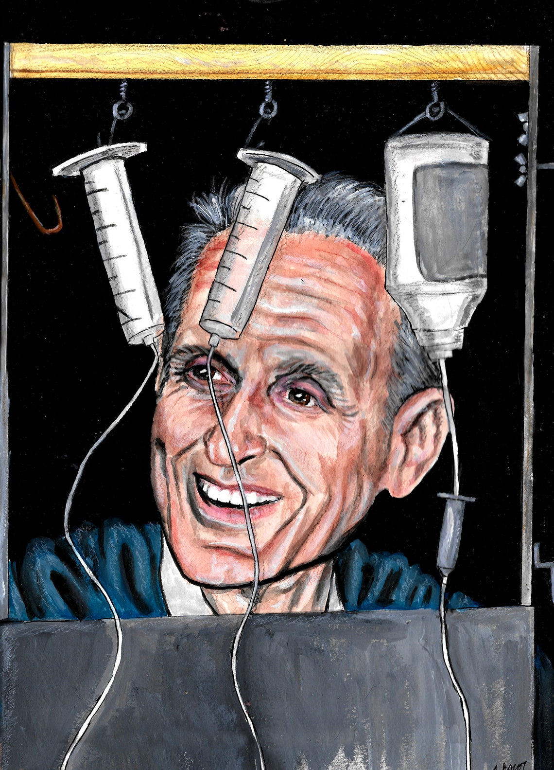 Dr. Jack Kevorkian pintura acuarela 13.5x16.75 pulgadas Etsy