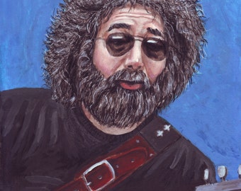 Jerry Garcia print of original watercolor painting Grateful Dead