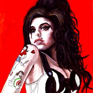 Impresión de la pintura original de Amy Winehouse