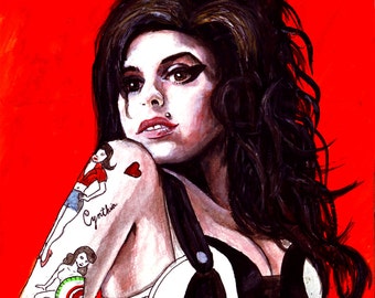 Amy Winehouse print of original painting