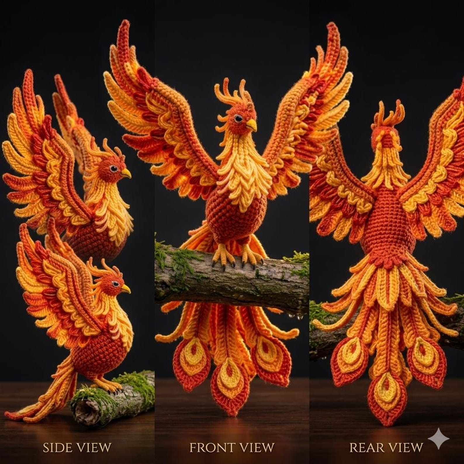 Phoenix Rising Pattern Phoenix Rising Crochet Pattern, Giant Amigurumi PDF, Advanced Fantasy ...