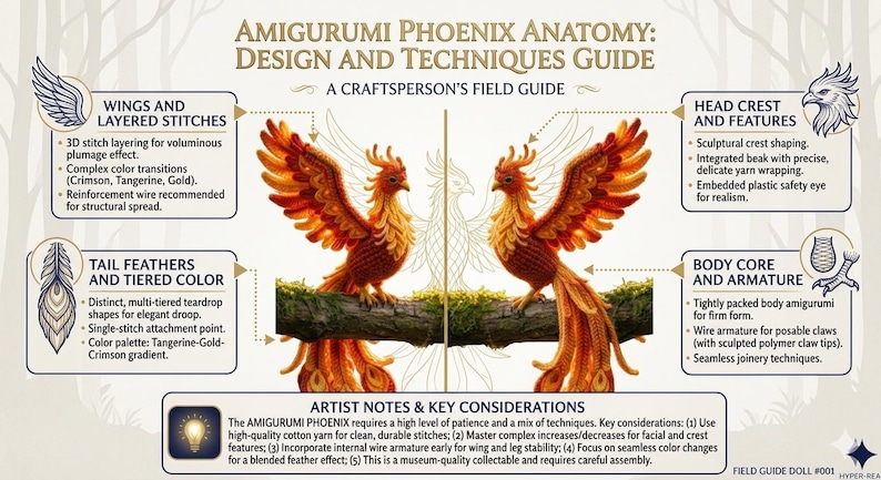 Phoenix Rising Pattern Phoenix Rising Crochet Pattern, Giant Amigurumi PDF, Advanced Fantasy ...