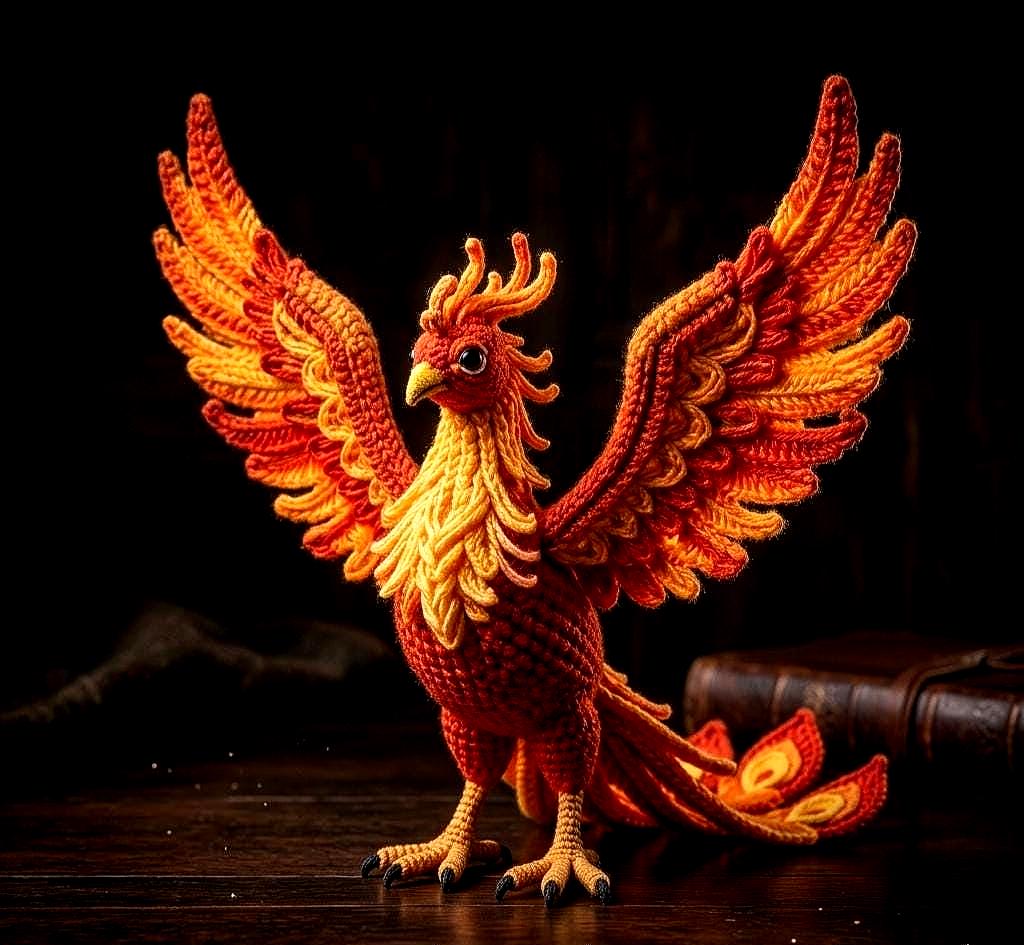 Phoenix Rising Pattern Phoenix Rising Crochet Pattern, Giant Amigurumi PDF, Advanced Fantasy ...