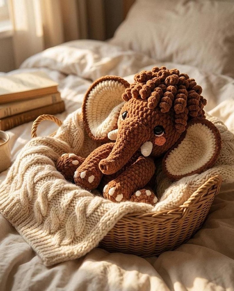 Highland Woolly Mammoth Crochet Pattern: Jumbo Amigurumi PDF, Shaggy Animal Tutorial
