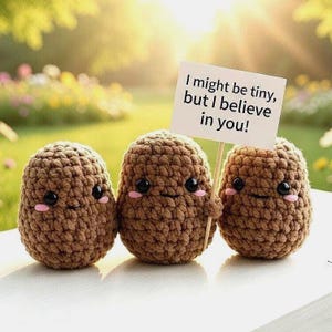 Patrón de amigurumi de patata positiva sin costuras / Amigurumi de apoyo emocional (patrón en PDF)