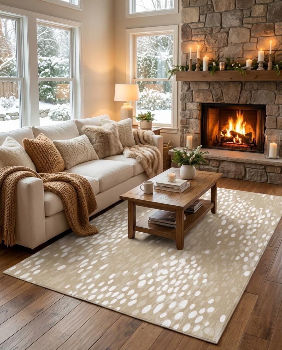 Nature Rug | Cozy Cabin Rug | Rustic Cabin Rug | Deer Rug | Lodge Rug ...