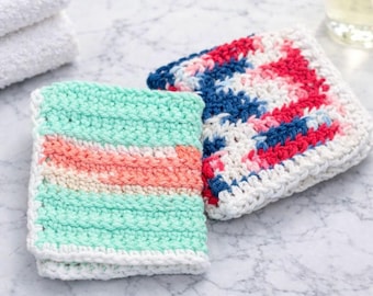 Handmade Crocheted Washcloths | 100% Cotton | Reusable Dishcloths | Eco-Friendly Kitchen & Bath Set