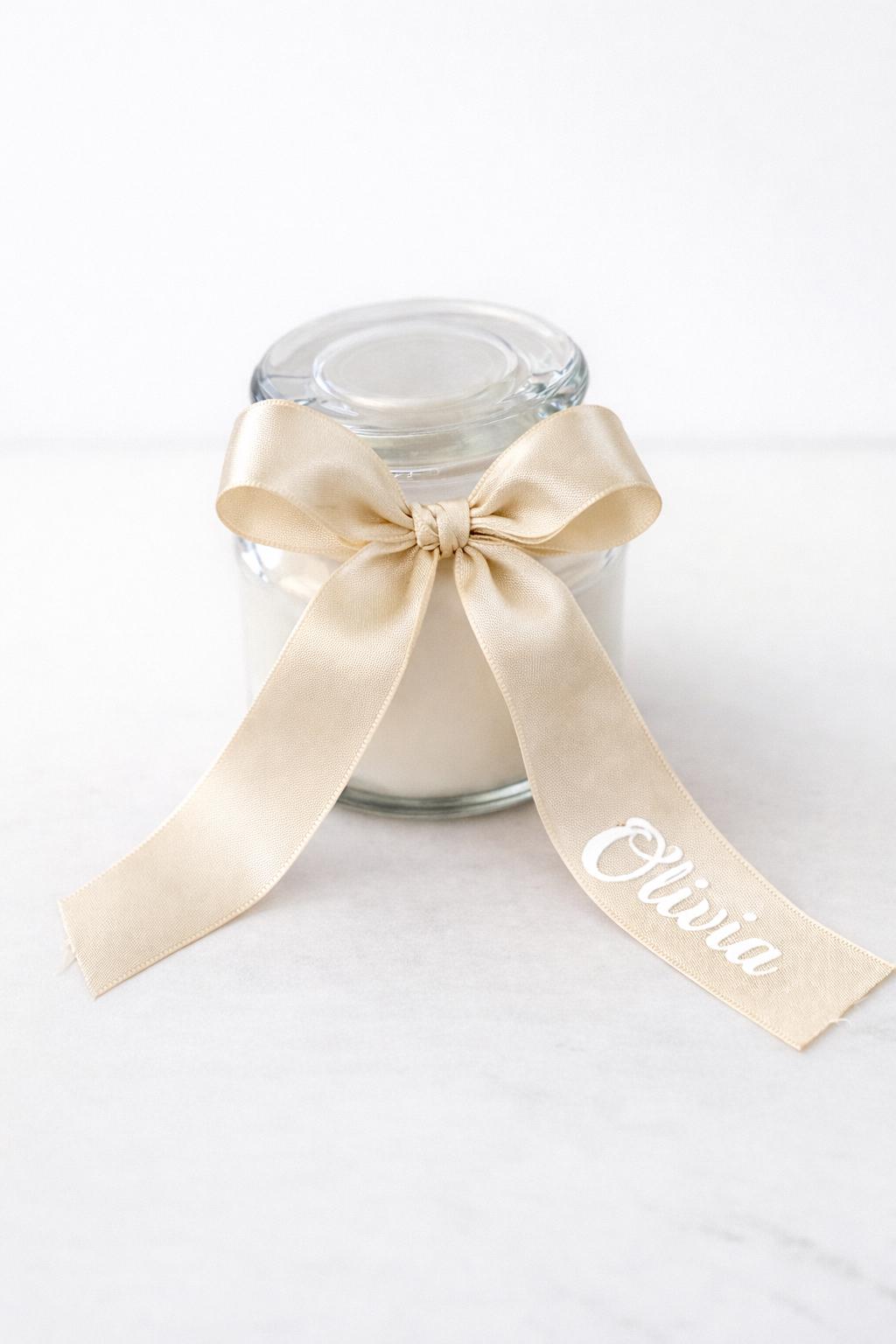 Personalised Satin Ribbon Guest Names | 25mm Wedding Favour Table Decor ...