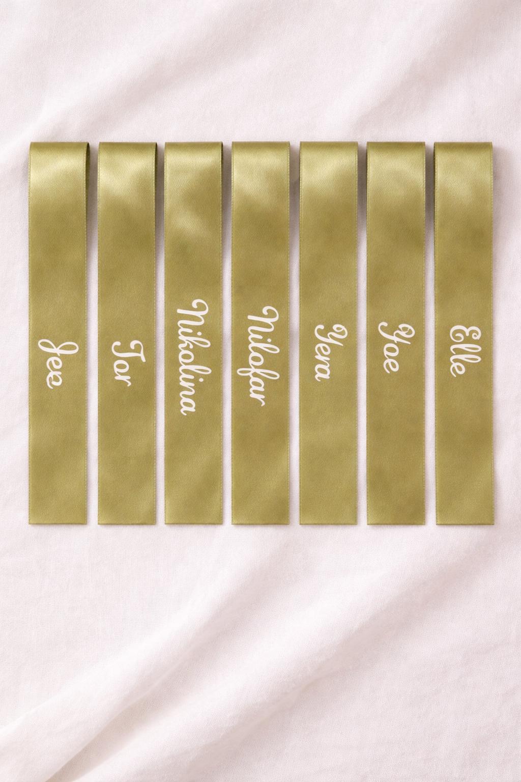 Personalised Satin Ribbon Guest Names | 25mm Wedding Favour Table Decor ...